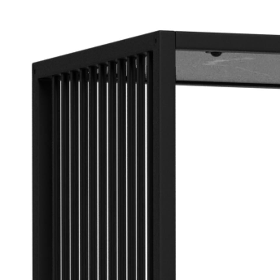 Strington Tall Bookcase Shelf Unit Black Metal With 5 Shelves 85x35x185 cm