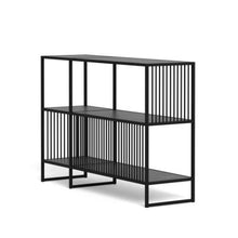 Load image into Gallery viewer, Strington Bookcase Shelf Unit Black Metal With 2 Shelves 120x35x83 cm
