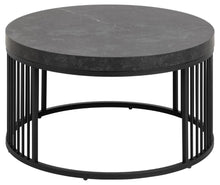 Load image into Gallery viewer, Strington Round Coffee Table With Marble Melamine Top And Metal Base 65cm
