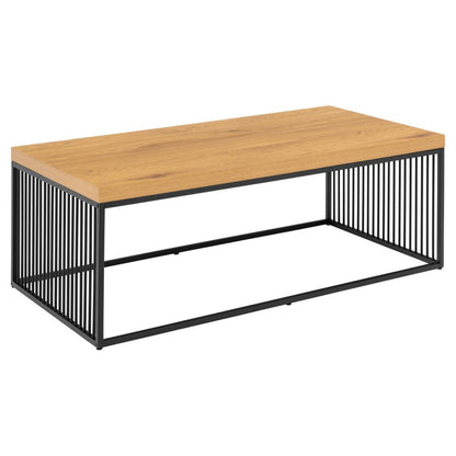 Strington Super Coffee Table, Rectangular With Wild Oak Top And Metal Base 120x60cm