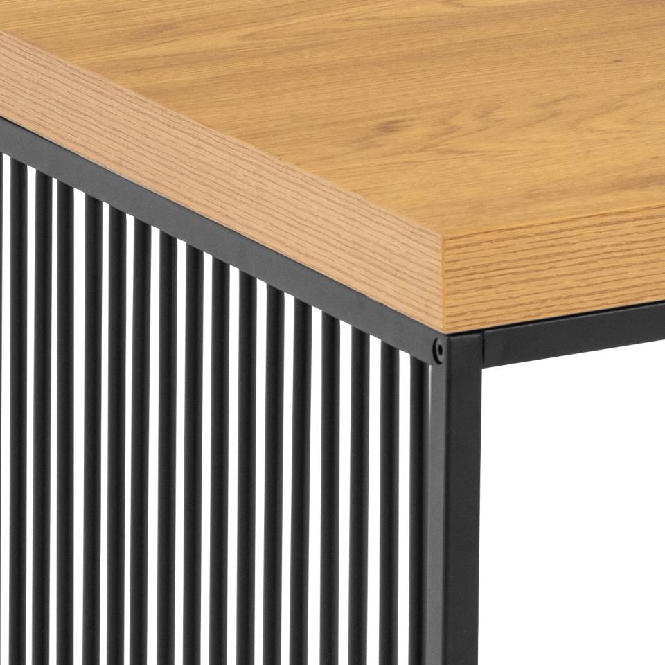 Strington Super Coffee Table, Rectangular With Wild Oak Top And Metal Base 120x60cm