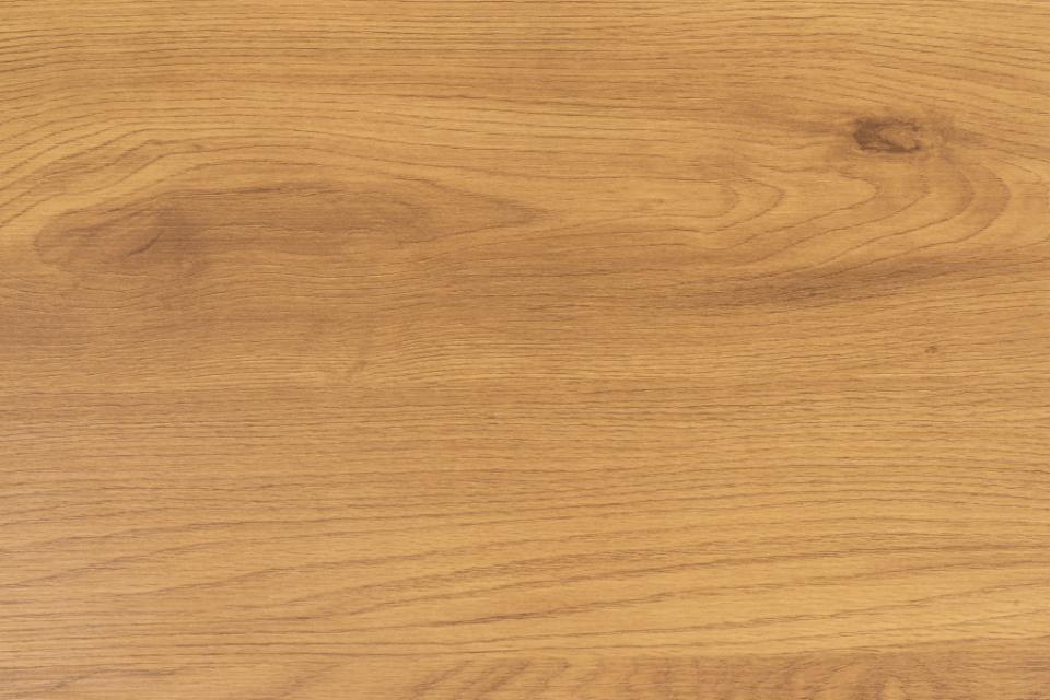 Strington Stylish Oak Melamine Side Table With Metal Bar Base 40x40cm