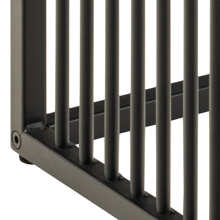 Strington Stylish Smoked Glass Side Table With Black Metal Bar Base 40x40cm