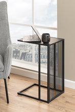 Load image into Gallery viewer, Strington Spacious Side Table Ideal Height Black Metal Legs Marble Look Wooden Top 63cm
