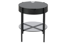 Load image into Gallery viewer, Tipton Coffee Side Table With Hidden Storage Smoked Glass Metal Frame 40x50cm
