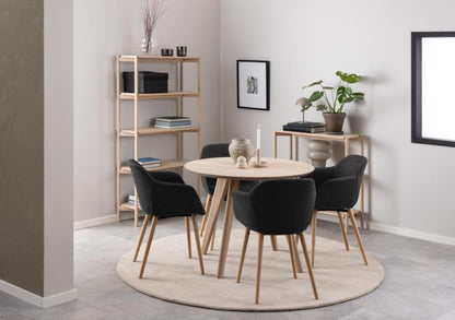 Townsville Round Dining Table In White Oiled Oak 100cm