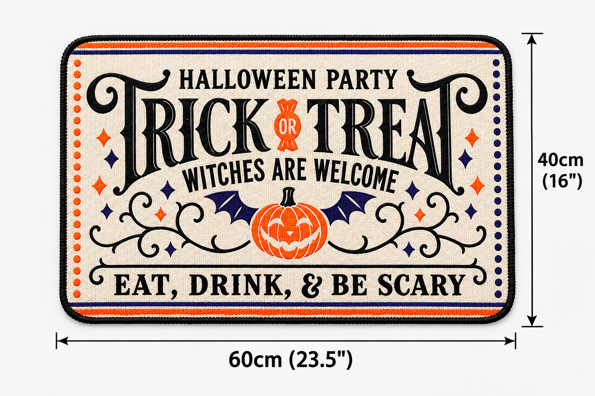 D&D theme 20D Black Door Mat Non Slip 59x40cm reads DEFINITELY NOT A TRAP DOOR