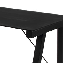 Load image into Gallery viewer, Typhoon Black Office Desk Table With Glass Top And Metal Legs 125x65cm
