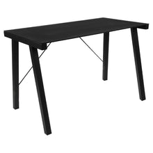 Load image into Gallery viewer, Typhoon Black Office Desk Table With Glass Top And Metal Legs 125x65cm
