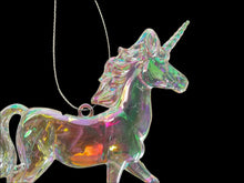 Load image into Gallery viewer, Iridescent Shimmer Unicorn Hanging Christmas Decoration Magical Fairy Tale Themed Xmas Tree Pendant Holographic Lightweight
