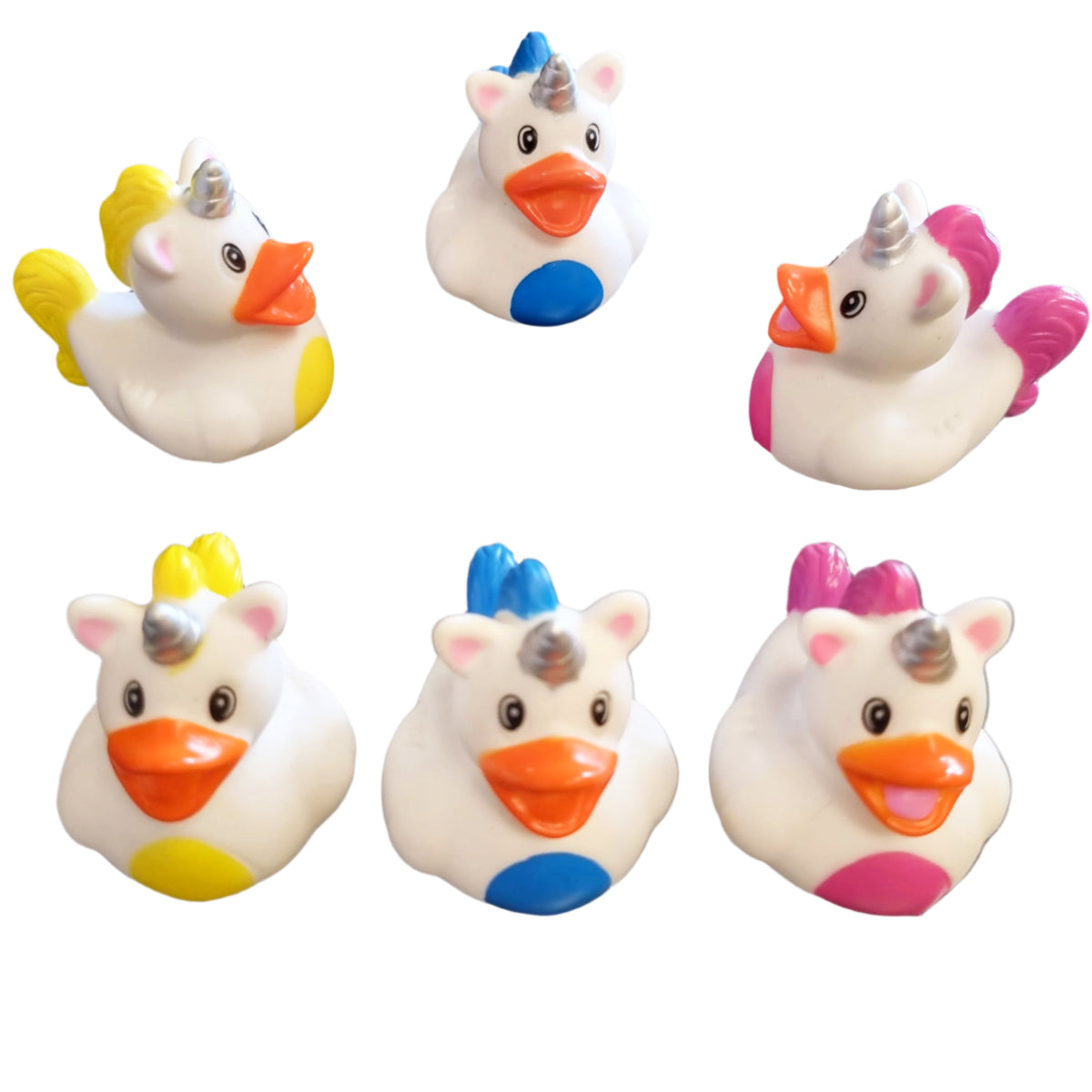 Unicorn Ducks, Set of 6 Rubber Unicorn Ducks in Bright Colours. 'Unicorn Ducks' from Ducks in Disguise