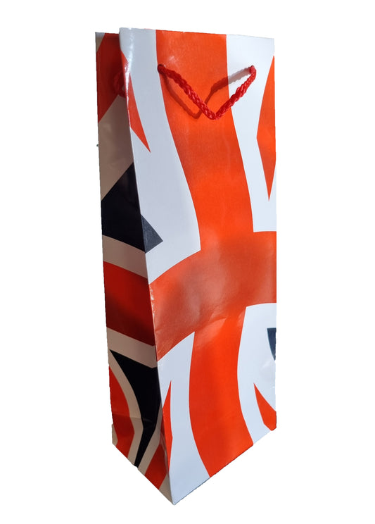 Union Jack Bottle Gift Bag With Rope Handles
