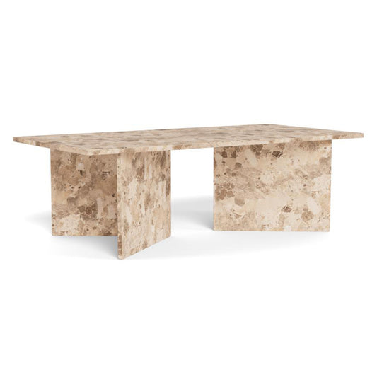 Vega Lavish Marble Coffee Table In Brown Marble Rectangle Top 140x70cm