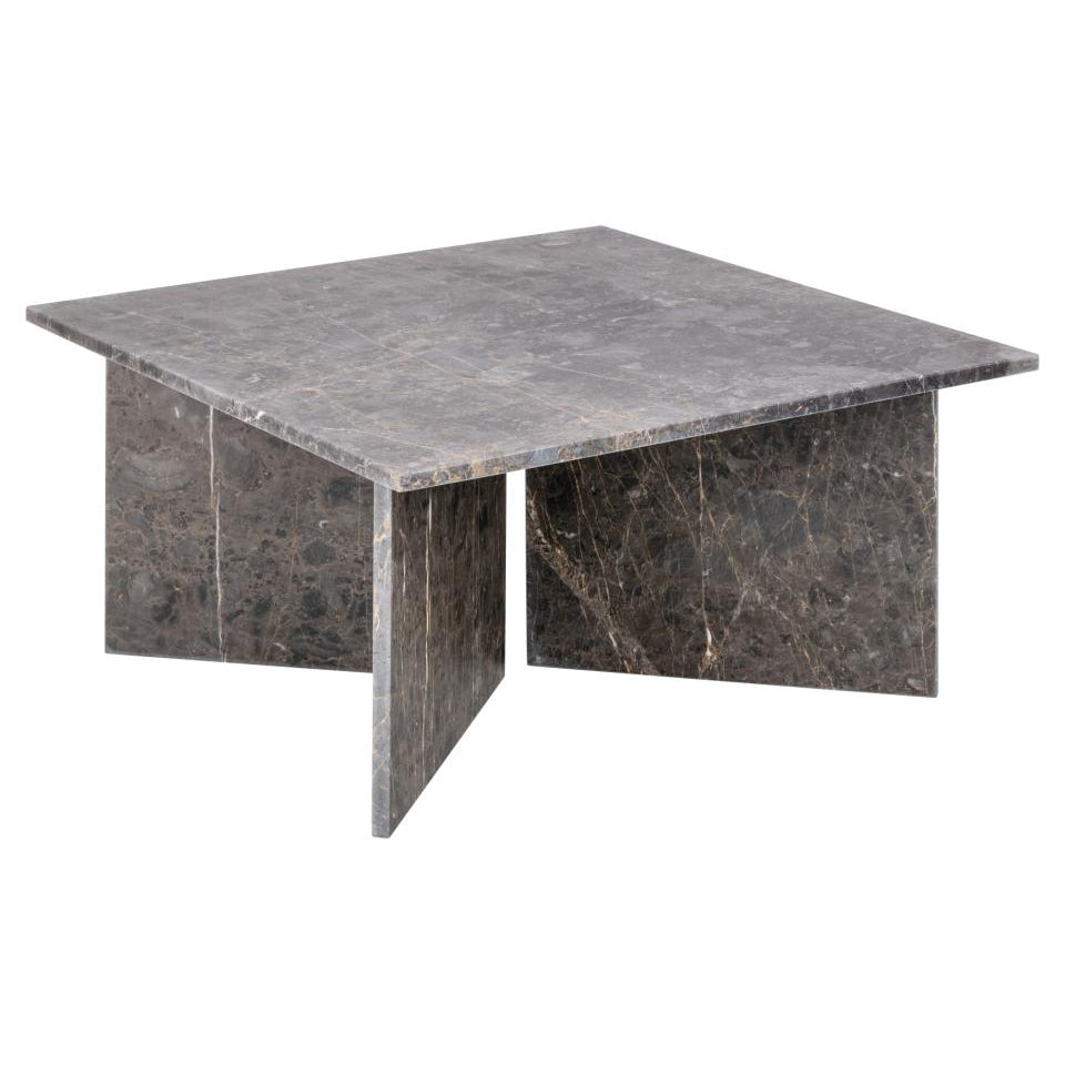 Vega Lavish Marble Coffee Table In Grey With Square Top 90cm