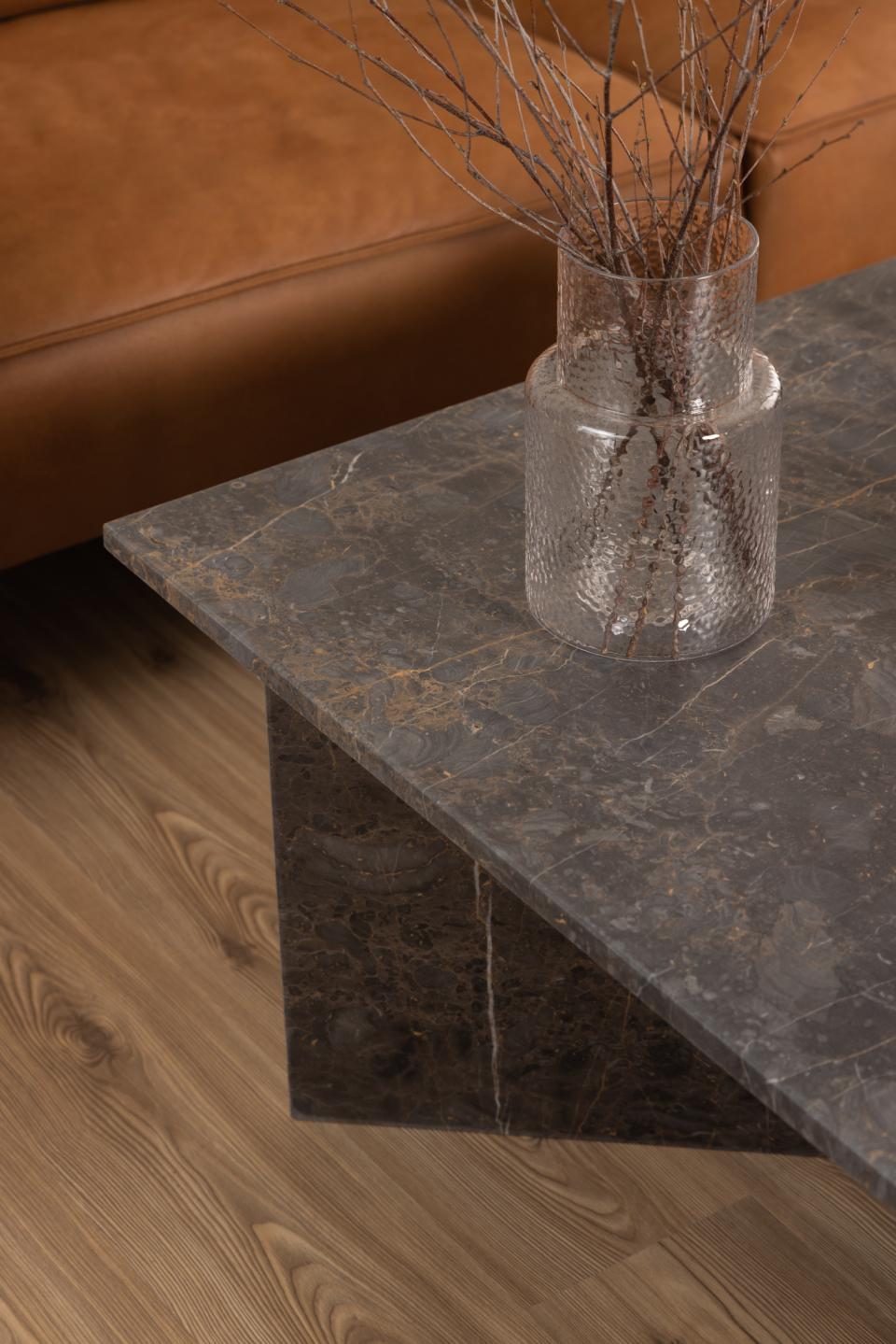 Vega Lavish Marble Coffee Table In Grey With Square Top 90cm