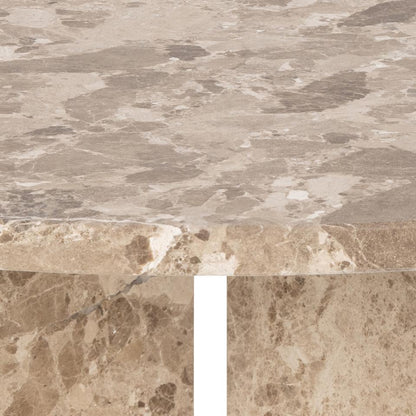 Vega Designer Solid Marble Stone Coffee Table Latte Brown 90cm