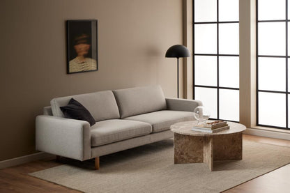 Vega Designer Solid Marble Stone Coffee Table Latte Brown 90cm