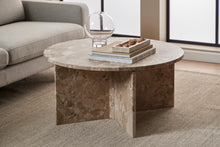 Load image into Gallery viewer, Vega Designer Solid Marble Stone Coffee Table Latte Brown 90cm
