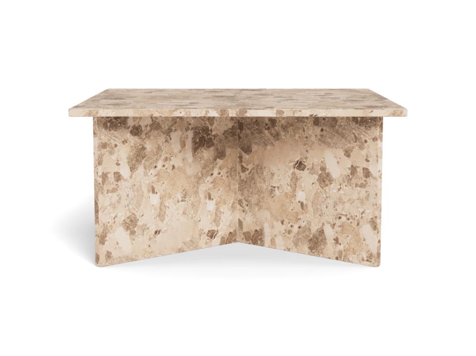 Vega Lavish Marble Coffee Table In Brown With Square Top 90cm