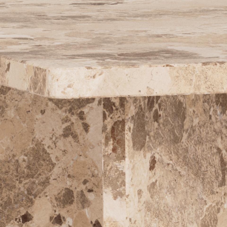 Vega Lavish Marble Coffee Table In Brown With Square Top 90cm
