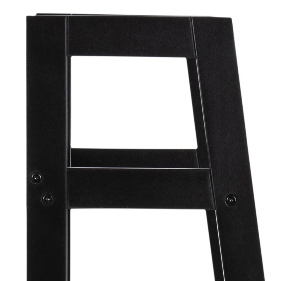Wally Wooden Step Bookcase Storage Shelf Unit In Black 63x40x130 cm