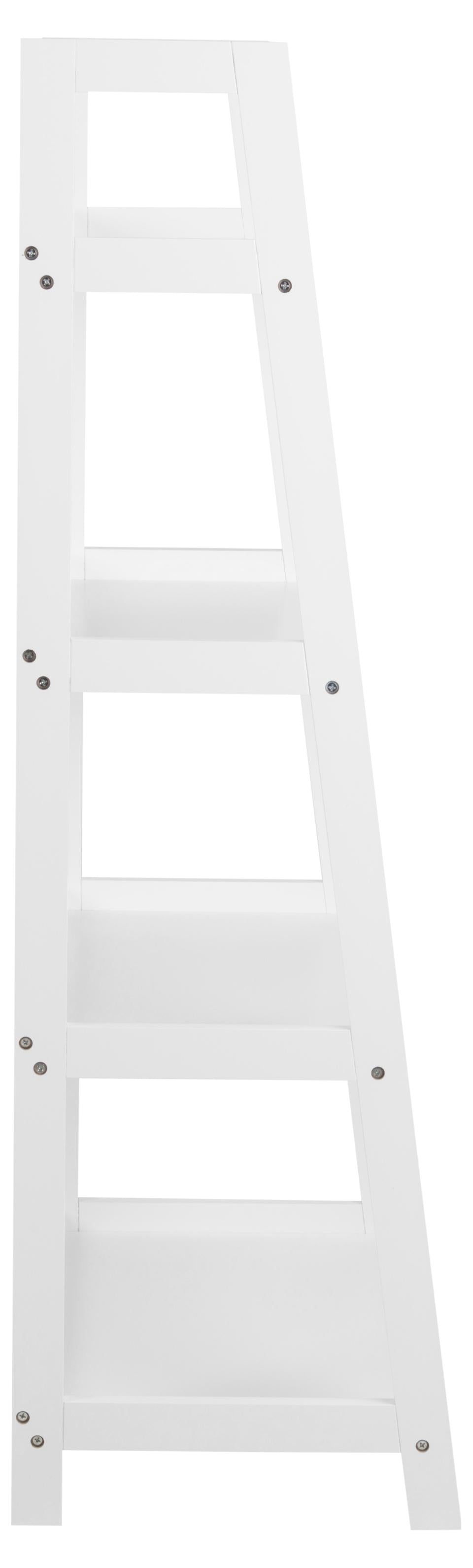 Wally Wooden Step Bookcase Storage Shelf Unit In White 63x40x130 cm