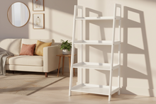 Load image into Gallery viewer, Wally Wooden Step Bookcase Storage Shelf Unit In White 63x40x130 cm
