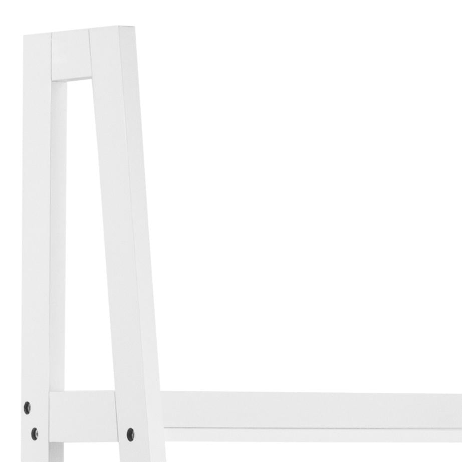 Wally Large Wooden Step Bookcase Storage Shelf Unit In White 63x40x180 cm