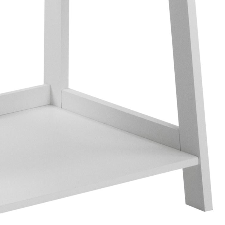 Wally Large Wooden Step Bookcase Storage Shelf Unit In White 63x40x180 cm