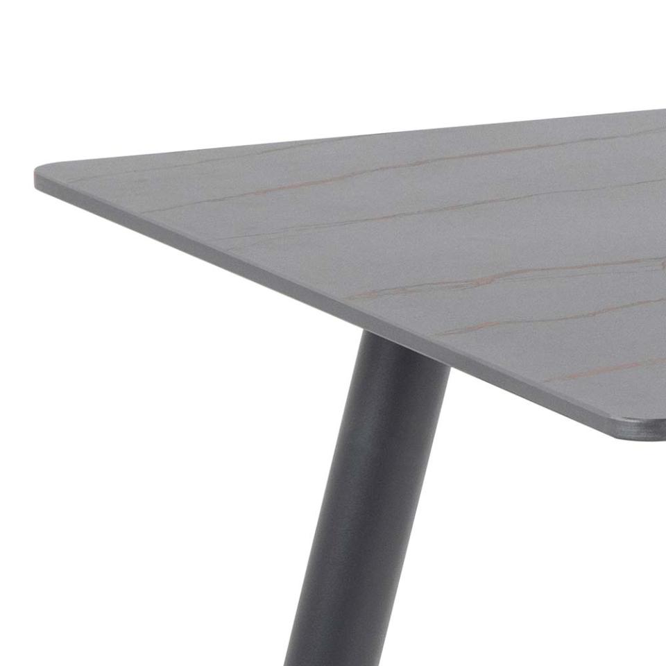 Gray outdoor table with a white background