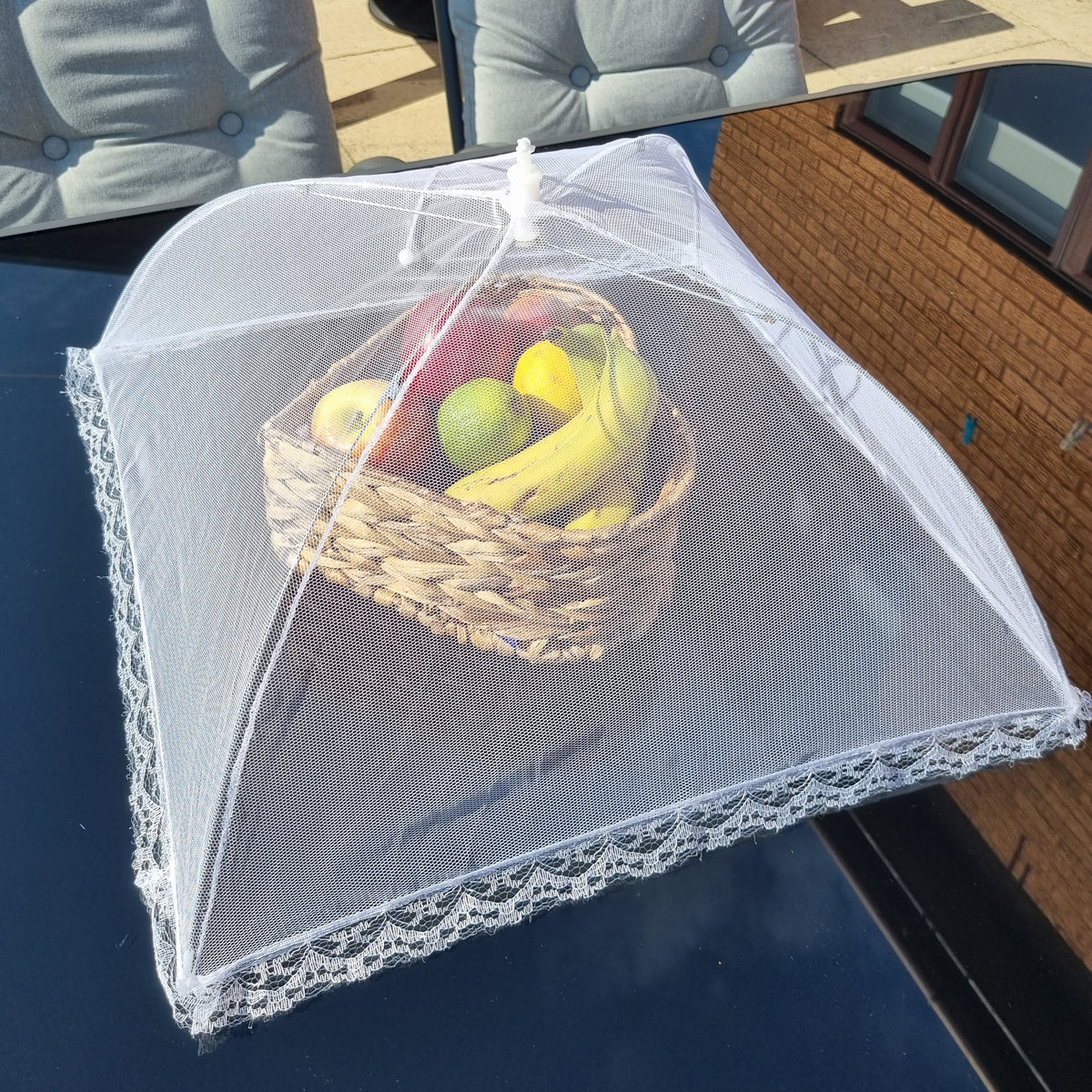 Large White Food Cover Outdoor BBQ Picnic Cake Mesh Mosquito Fly Net Protector Lace