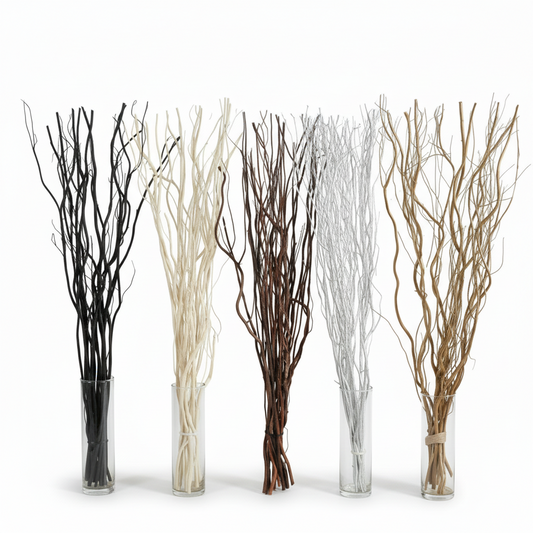Willow Twigs Bunch 80-85cm Contorted Twisted Natural Branches Table Top Decor