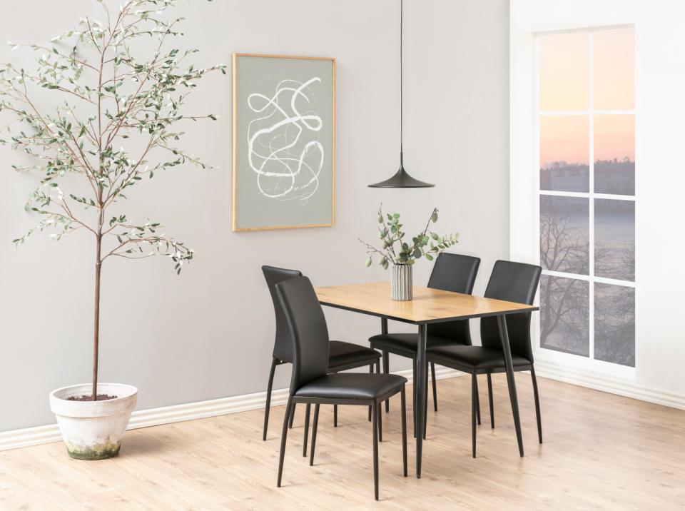 Wilma Dining Table In Oak With Black Metal Legs 120 x 80 cm