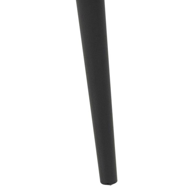 A close-up of a black cylindrical rod or pole against a plain white background.