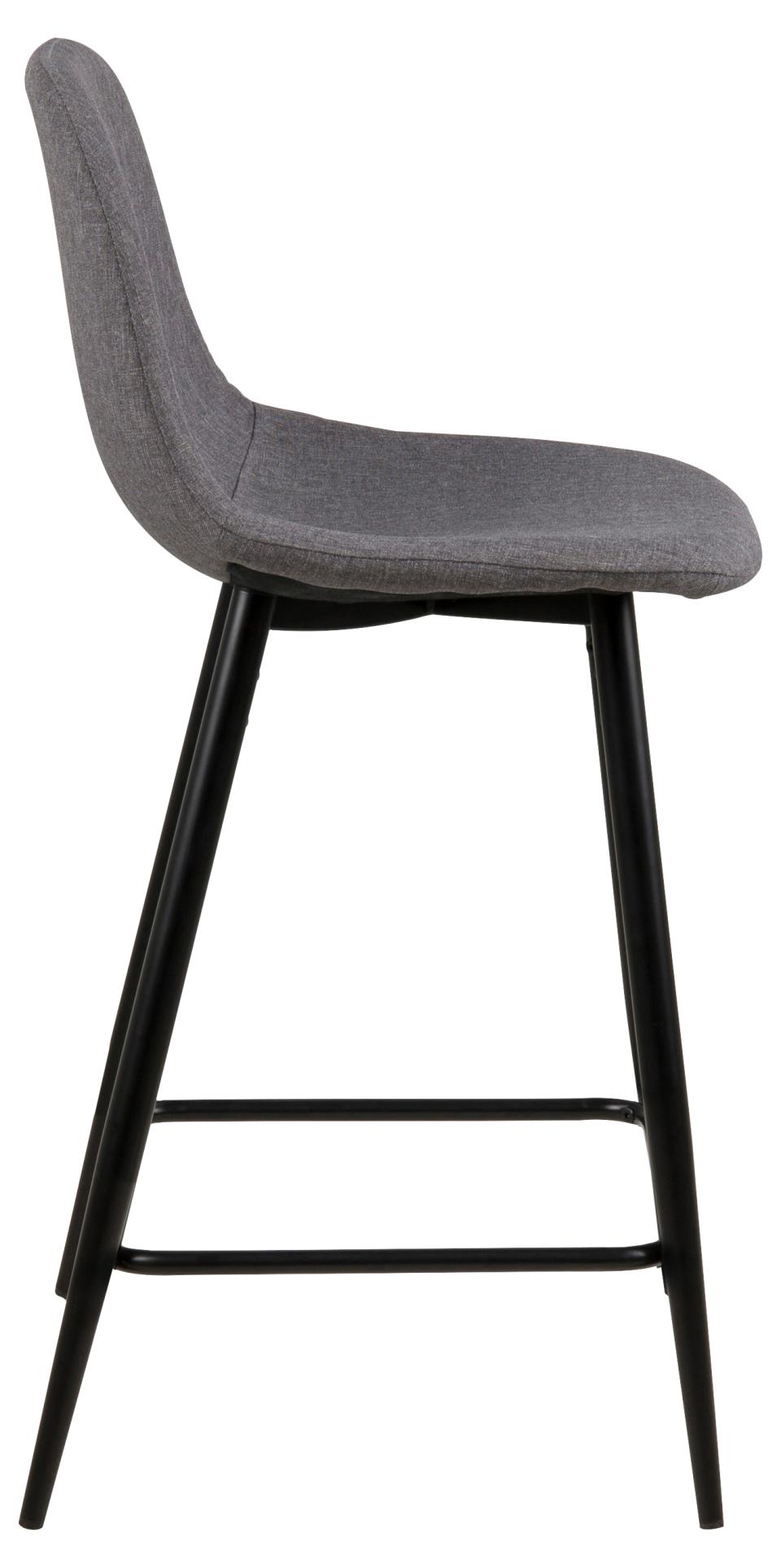 Wilma Fabric Bar Stool, Set Of 2 Comfort Bar Counter Stools With Black Metal Legs