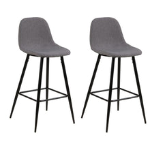 Load image into Gallery viewer, Wilma Fabric Bar Stool, Set Of 2 Comfort Bar Counter Stools With Black Metal Legs
