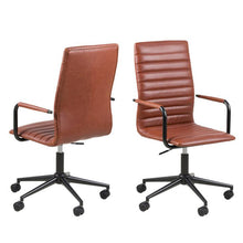 Load image into Gallery viewer, Winslow Swivel Desk Chair -Stylish Slim Design Leather Look Office Desk Chair With Arm Rests And Solid Gas Lift Metal Base
