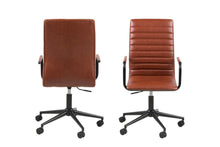 Load image into Gallery viewer, Winslow Swivel Desk Chair -Stylish Slim Design Leather Look Office Desk Chair With Arm Rests And Solid Gas Lift Metal Base

