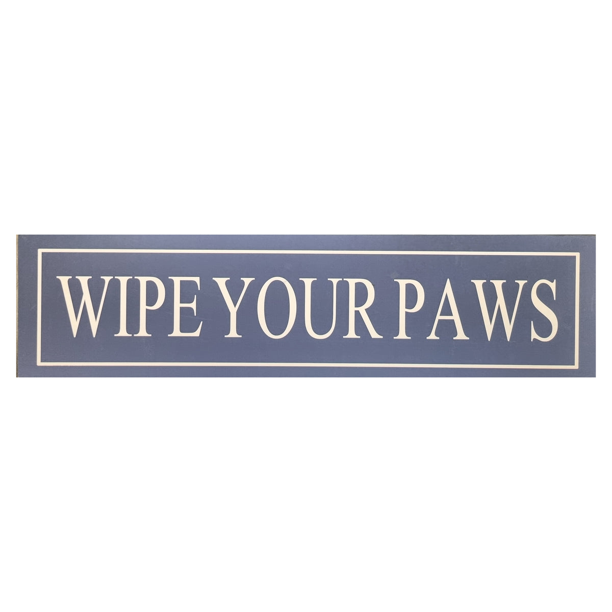Large Blue Wipe Your Paws Home Interior Sign Laminated Decor Wall Art 50x12 cm