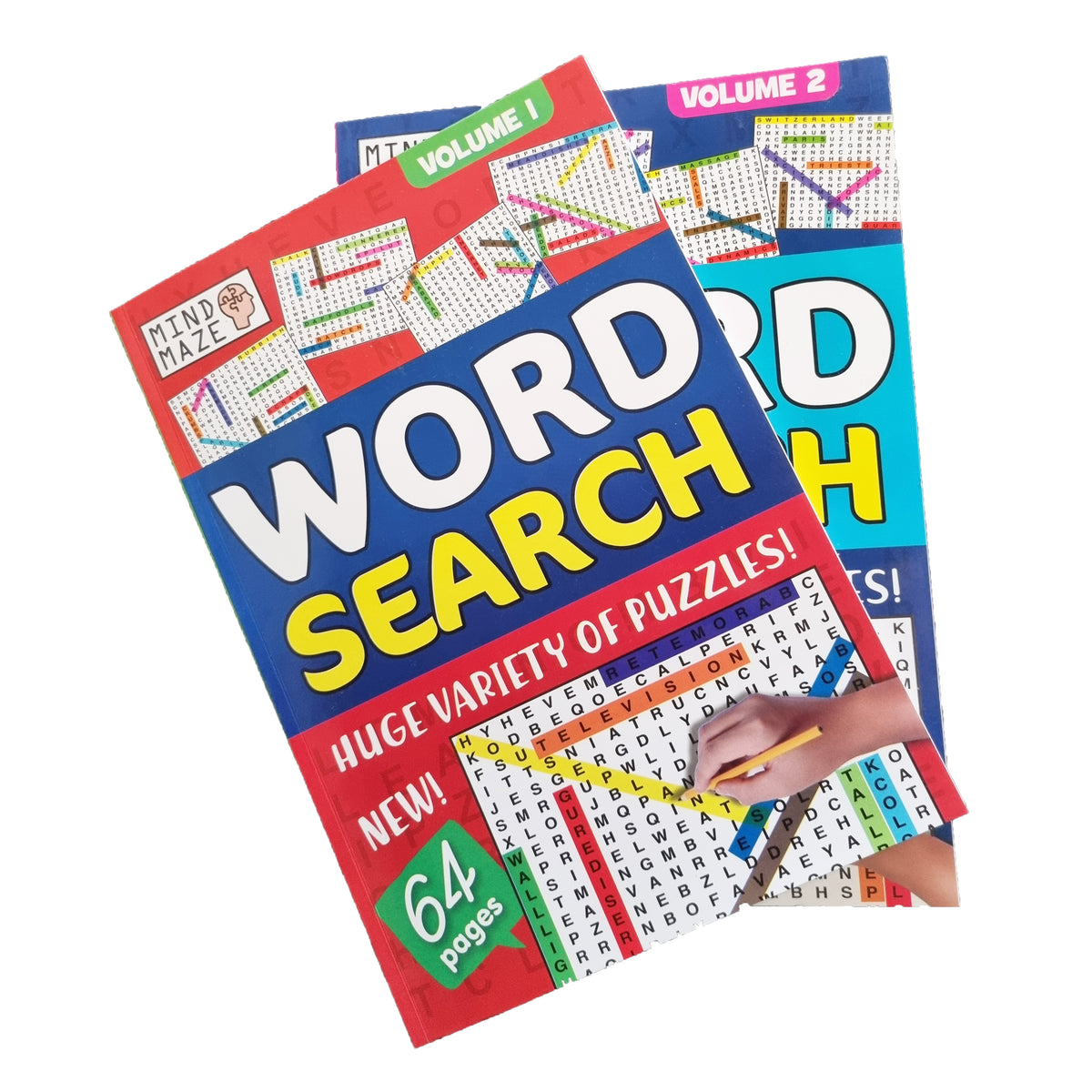 Wordsearch Puzzle Book Large Text Writing A4 Word Search Vol 1 Or 2 With Free Pen