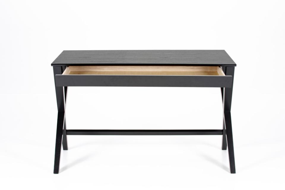 Writex Black Office Desk Bureau With Large Top And Drawer 120x60cm