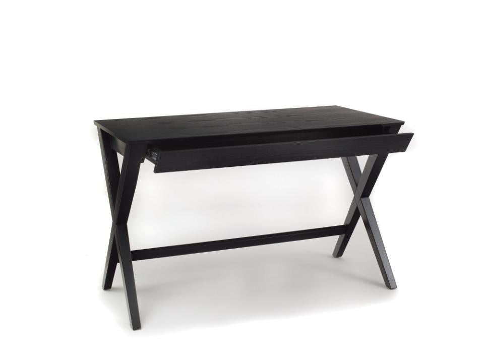 Writex Black Office Desk Bureau With Large Top And Drawer 120x60cm