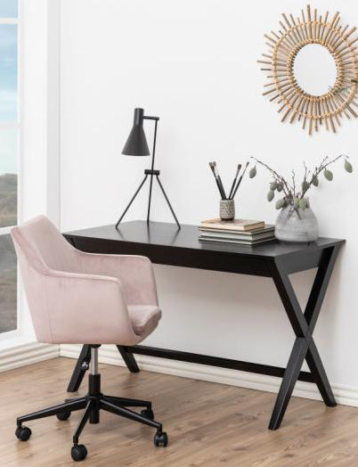 Writex Black Office Desk Bureau With Large Top And Drawer 120x60cm