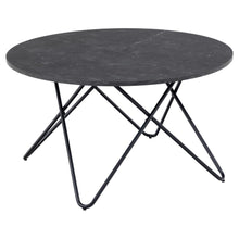 Load image into Gallery viewer, Wyre Round Coffee Table With Marble Melamine Top And Metal Base 80cm
