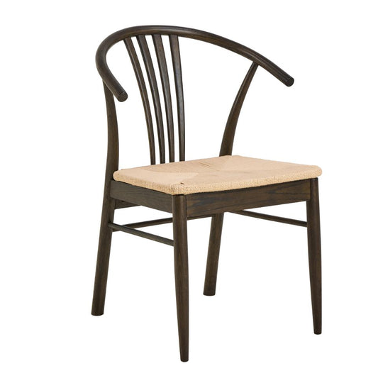 York Oak Dining Chair With Armrest And White Paper Plaits Set Of 2 Chairs