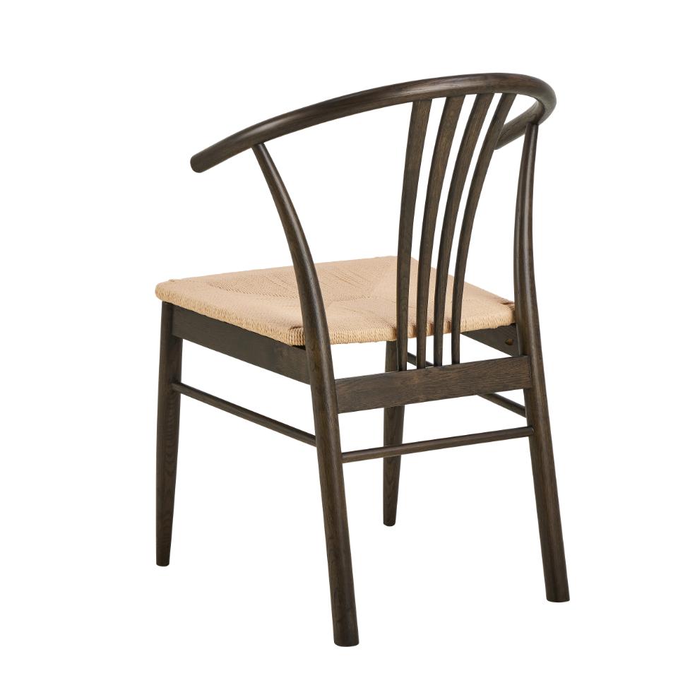 York Oak Dining Chair With Armrest And White Paper Plaits Set Of 2 Chairs
