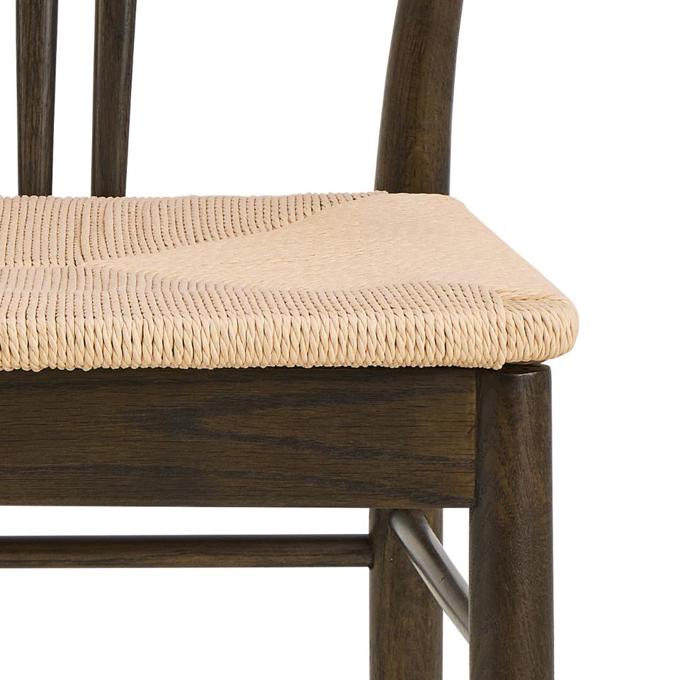 York Oak Dining Chair With Armrest And White Paper Plaits Set Of 2 Chairs