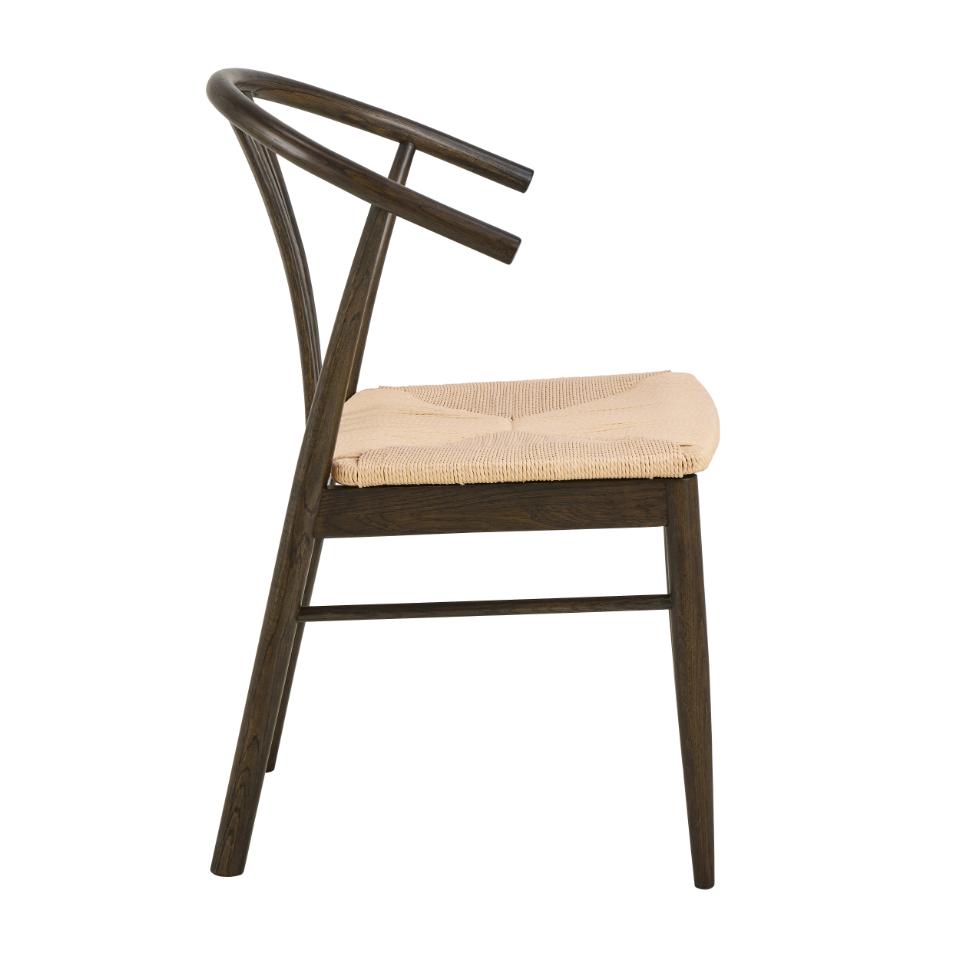 York Oak Dining Chair With Armrest And White Paper Plaits Set Of 2 Chairs