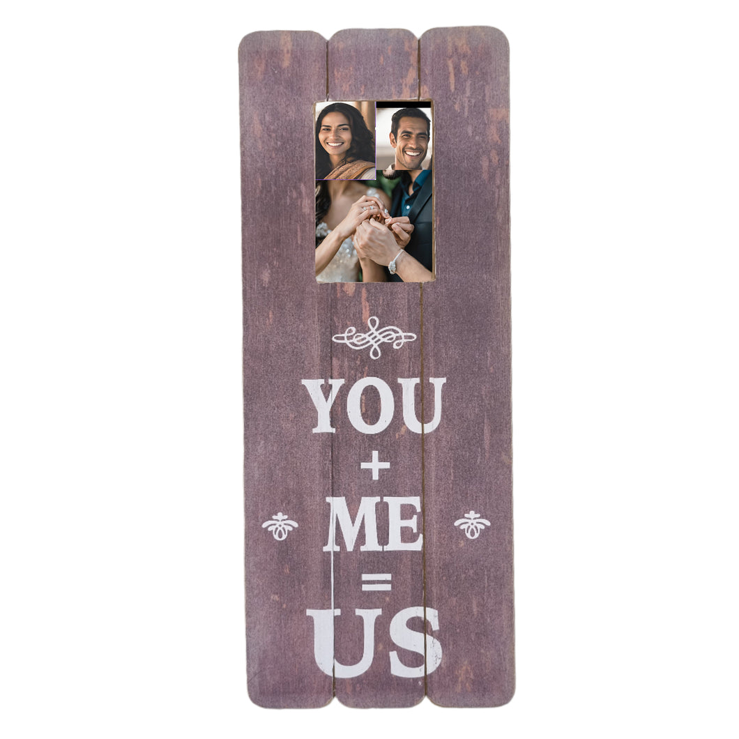 Photo Frame Wall Art, 'You & Me = Us' Stylish Unique Hanging Or Free Standing Gift