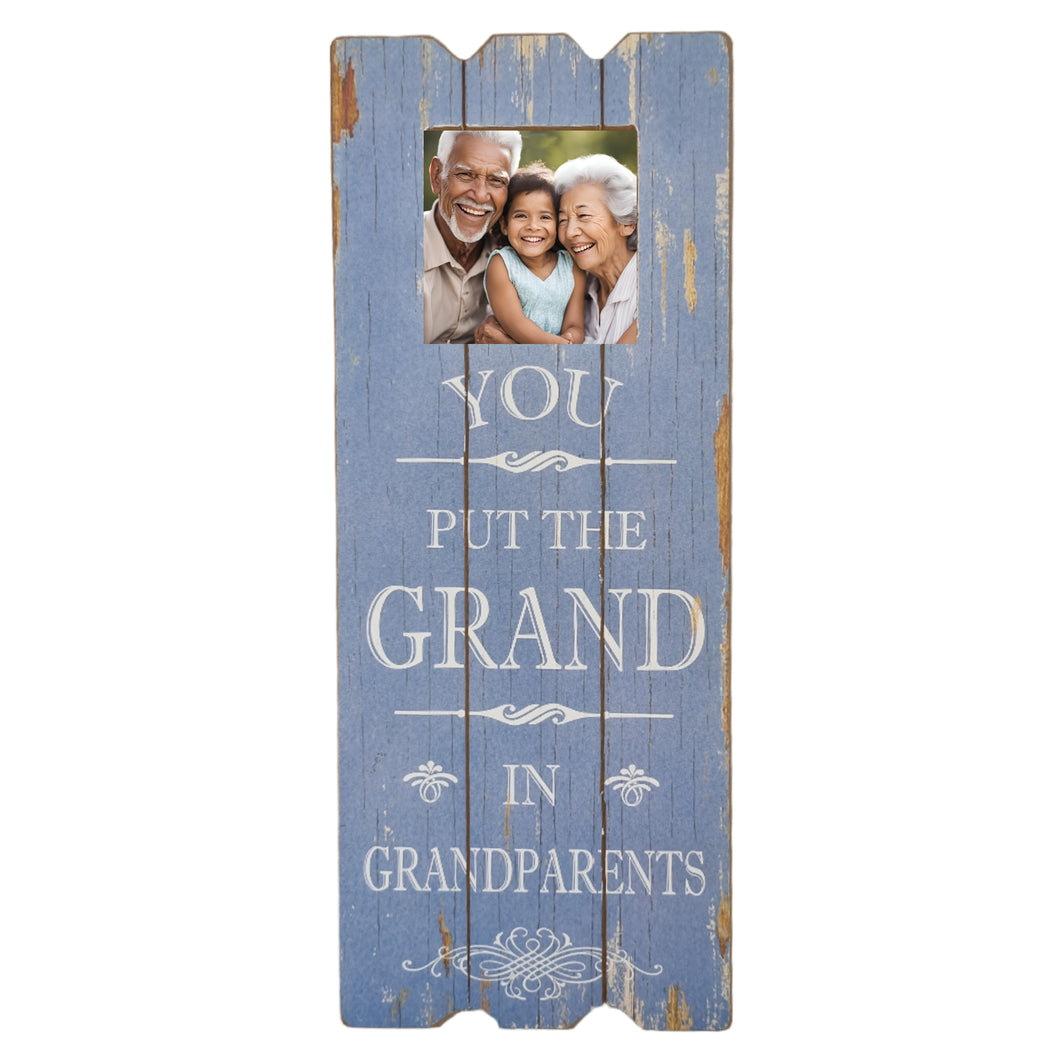 Photo Frame Wall Art, 'You Put The Grand In Grandparents' Stylish Unique Gift Decor Glass